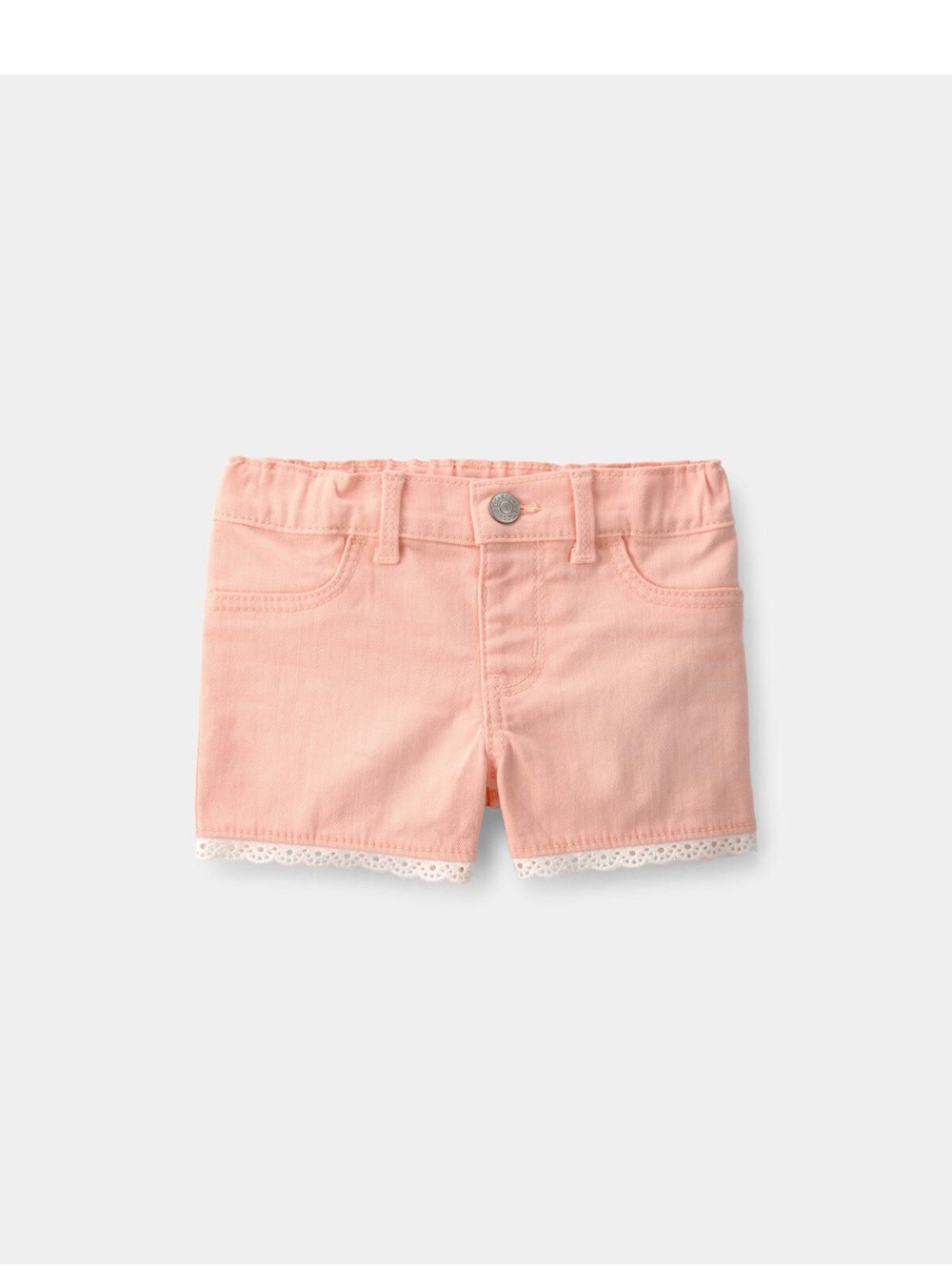 OshKosh B'gosh Baby Girl Eyelet Trim Twill Shorts - Peach